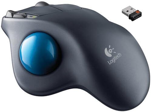 Logitech M570 Wireless Trackball Mouse – Ergonomic Design with Sculpted Right-Hand Shape, Compatible with Apple Mac / Microsoft, USB Unifying Receiver, Dark Gray