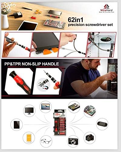 62 in 1 Precision Screwdriver Set Magnetic Repair Tool Kit with Triwing Y00 Torx T5 T6 Gifts for Men Electronics Laptop Macbook PC RC PS5 iPhone Jewelers XBOX Glasses