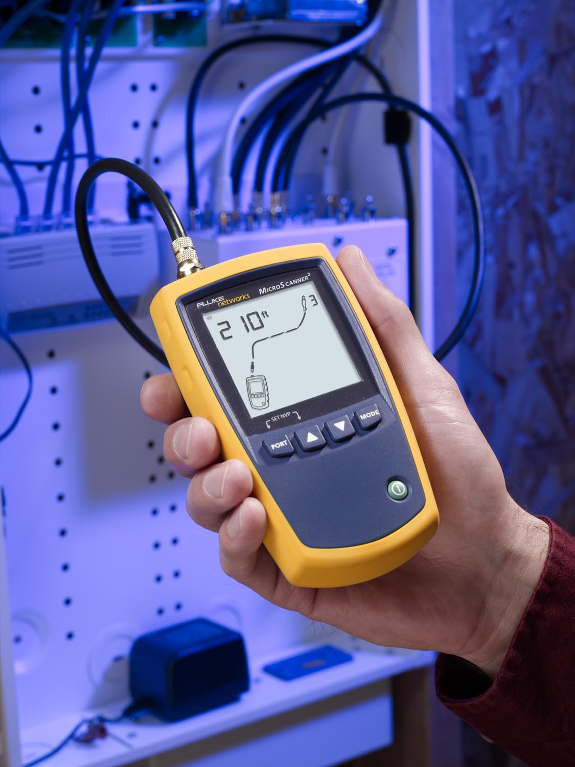 Fluke Networks MS2-100 MicroScanner2 Copper Cable Verifier with Built-In IntelliTone Toning, Troubleshoots RJ11, RJ45, Coax, Tests 10/100/1000Base-T, and Voip,yellow