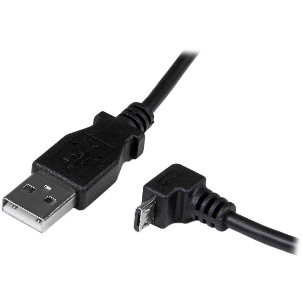 StarTech.com 1m Micro USB Cable Cord - A to Up Angle Micro B - Up Angled Micro USB Cable - 1x USB A (M), 1x USB Micro B (M) - Black (USBAUB1MU)