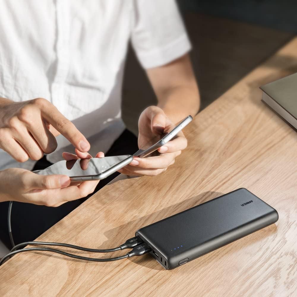 Anker Power Bank, 26,800 mAh External Battery with Dual Input Port and Double-Speed Recharging, 3 USB Ports Without USB C Port, for iPhone Series, iPad, Samsung, Android and Other Devices