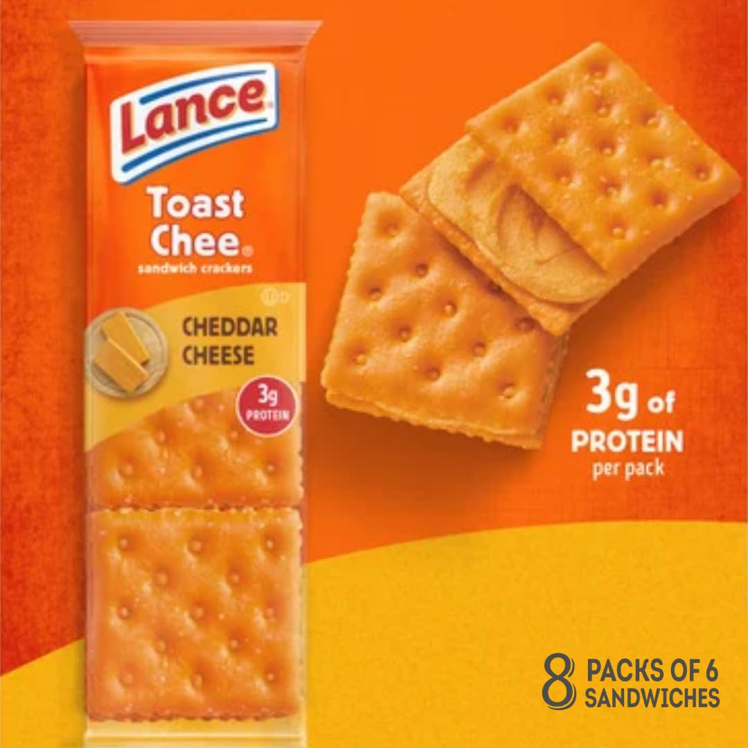 Sandwich Crackers Variety Pack, 40 Individual Snack Bags - Quality Lance Snacks, Featuring Toasty, Toastchee & Captain's Wafers