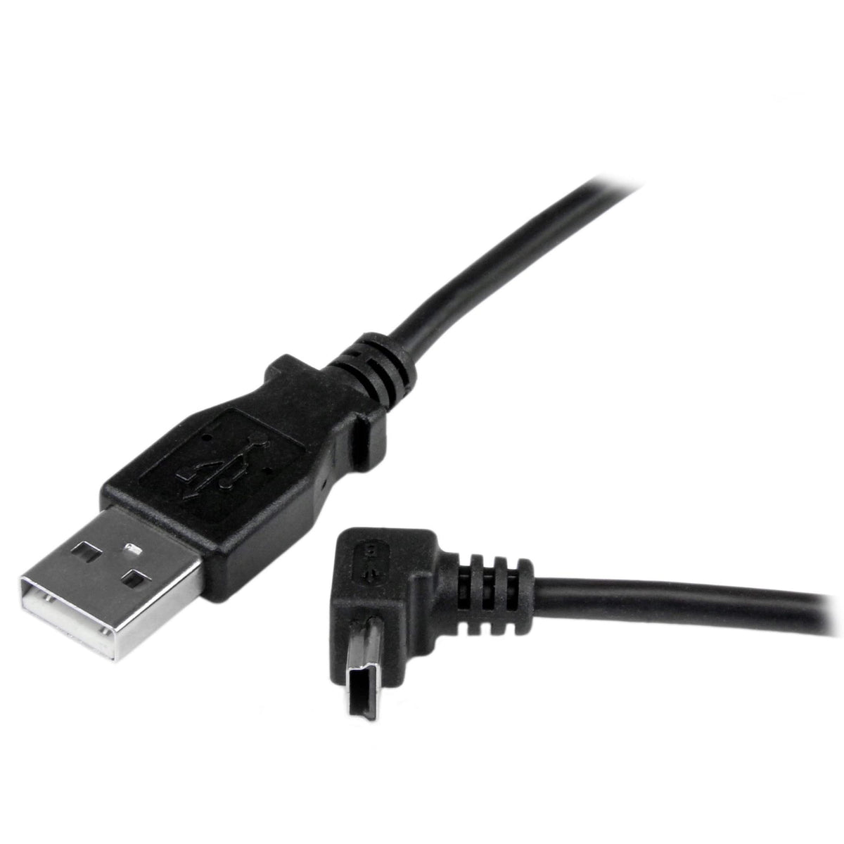 StarTech.com Down Angle Mini USB Cable - 2m - Black - USB A to Mini USB B - USB to Mini USB Cable - Mini USB Charger - USB A to Mini B (USBAMB2MD)