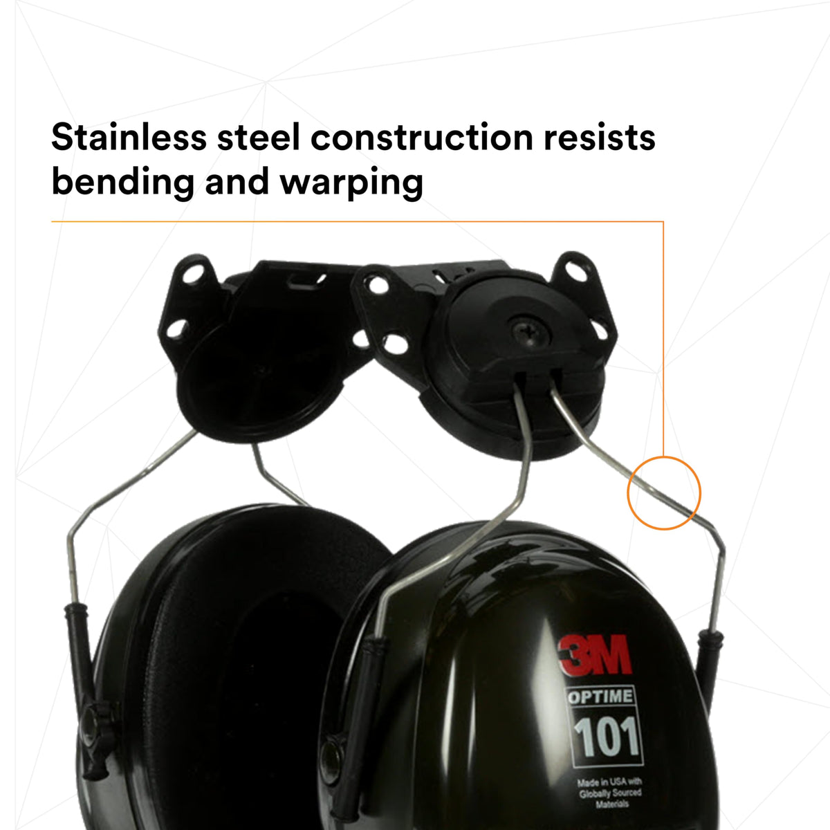 3M PELTOR Hearing Protection Optime 101 Earmuffs, Over the Head, H7A, 25 dB NRR, Adjustable Earcups, E-A-Rfit Compatible, Stainless Steel, Pack of 1, Black/Red
