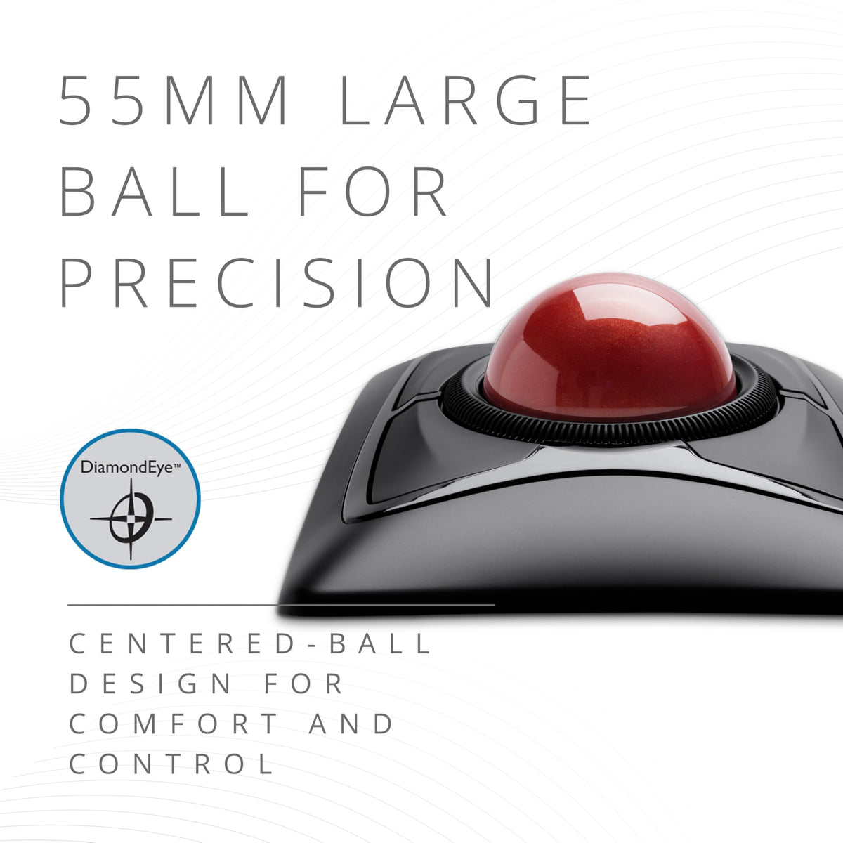 Kensington Expert Trackball Mouse (K64325), Black Silver, 5"W x 5-3/4"D x 2-1/2"H