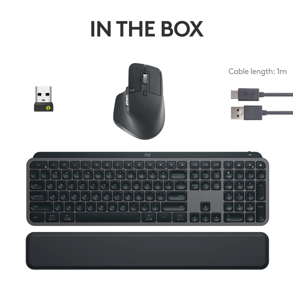 Logitech MX Master 3S Wireless Mouse Standard Edition with Logi Bolt USB Receiver, Ultra-Fast Scrolling, Ergo, 8K DPI, Track on Glass, Quiet Clicks, USB-C, Bluetooth, Windows, Linux, Chrome - Graphite