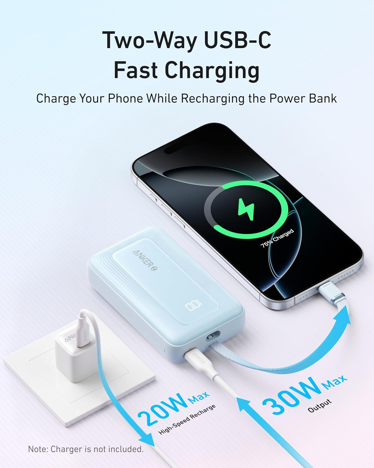 Anker 633 Magnetic Battery, 10,000mAh Foldable Wireless Portable Charger Portable Charger, 10,000mAh 30W Power Bank
