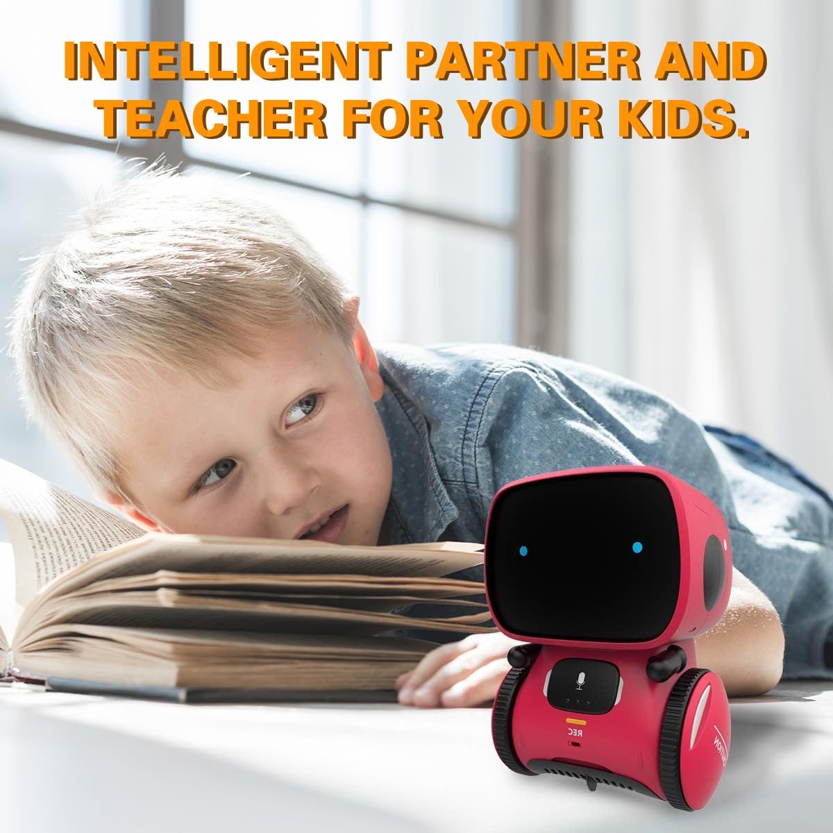 98K Robot Toys for Girls and Boys Rechargeable, Touch and Voice Control Robots Interactive Talking Smart Partner and Teacher with Singing, Dancing, STEM Toy Gifts for Kids Age 3 and Up