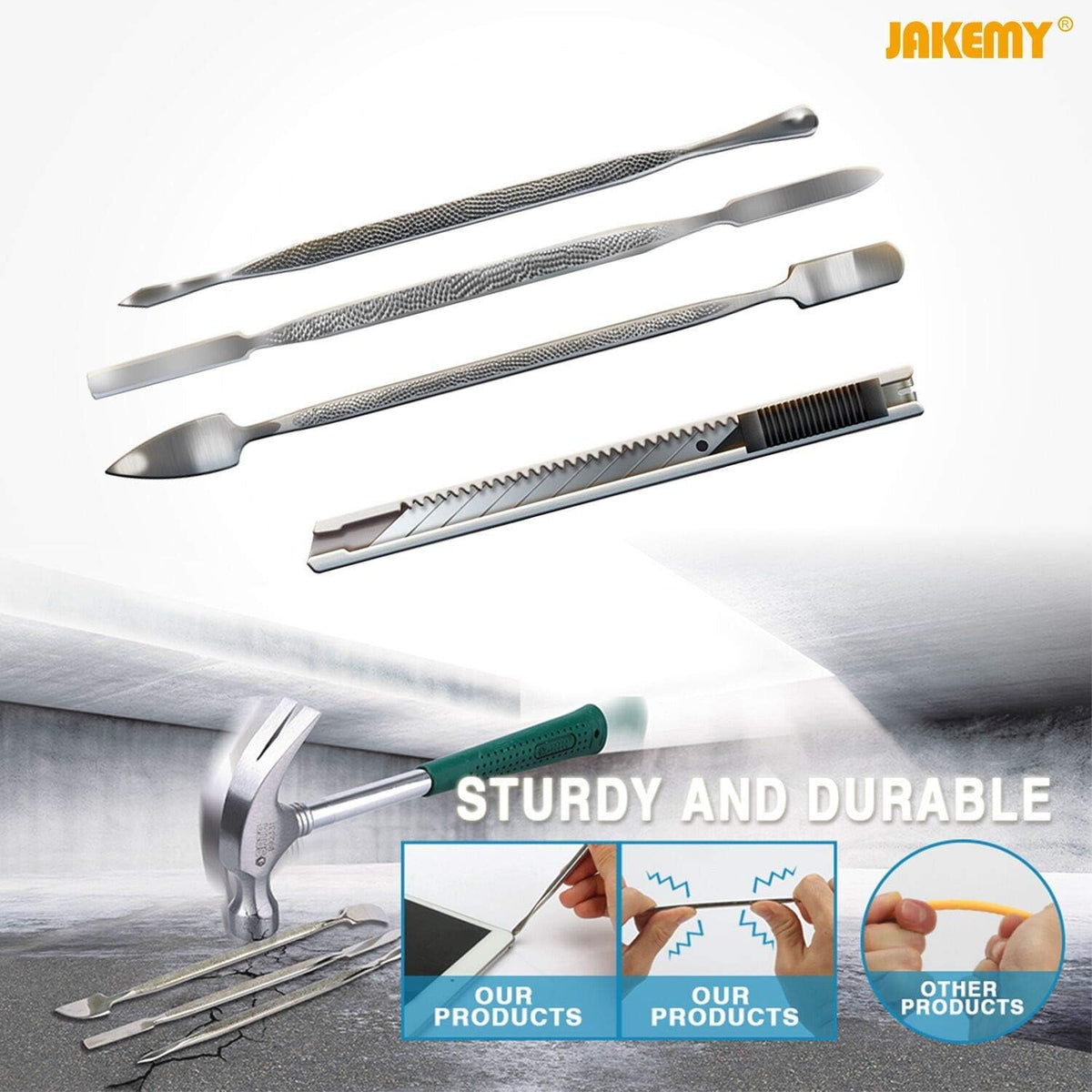 JAKEMY Screwdriver Set, All in 1 with 50 Magnetic Precision Driver Bits, Repair Tool Kit with Pocket Tool Bag for iPhone, Computer, Macbook, Cell Phone, PC, Laptop, Tablet, Game Console