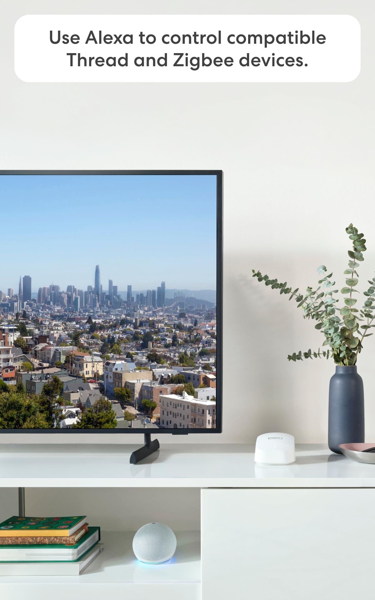 Amazon eero 6+ mesh wifi system - Supports internet plans up to a Gigabit, Coverage up to 4,500 sq. ft., Connect 75+ devices, 3-pack