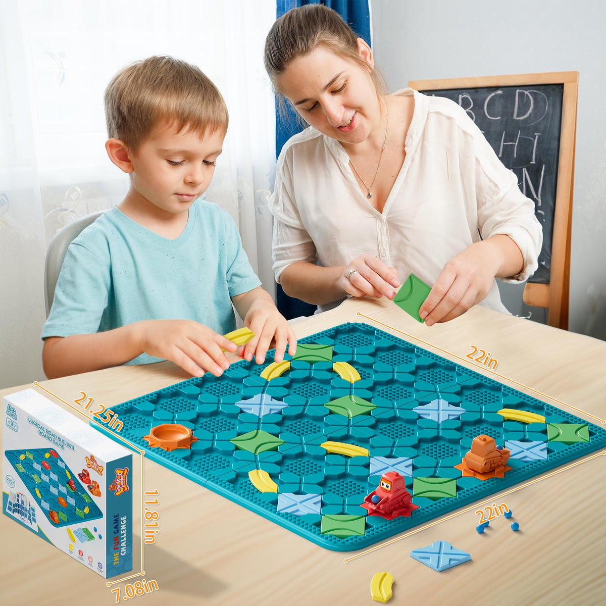 Brain Stem Activity Logic Kits, Board Teaser Games & Puzzles Toys with 200+ Challenges, 4 Difficulty Levels for Kids Ages 3-10, Educational Learning Maze Games for Toddlers