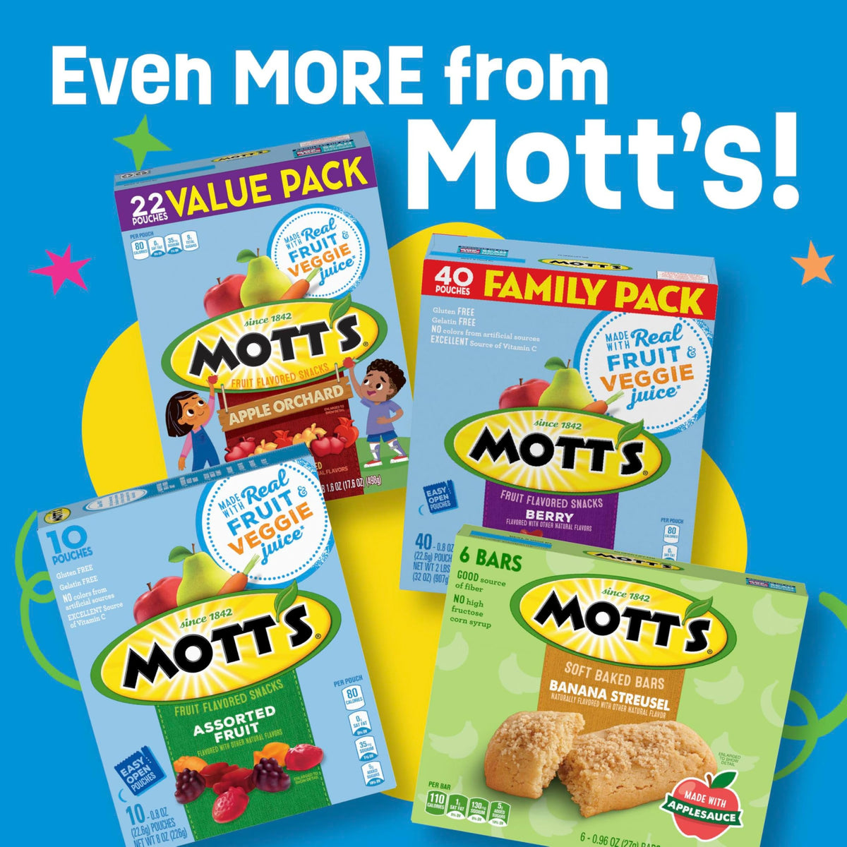 Mott's Fruit Flavored Snacks, Berry, Gluten Free Snack, Family Pack, 40 Ct, 32 oz