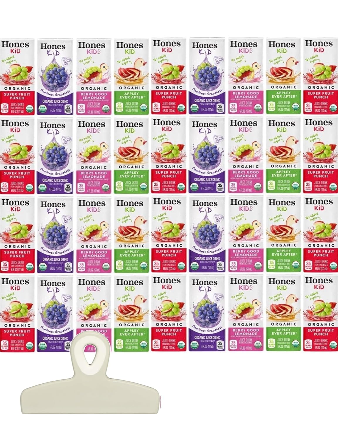 Honest Kid Organic Juice Drink Variety Pack, Assorted Flavors, 6 fl oz Boxes, 42 Count, Lunchbox Snacks