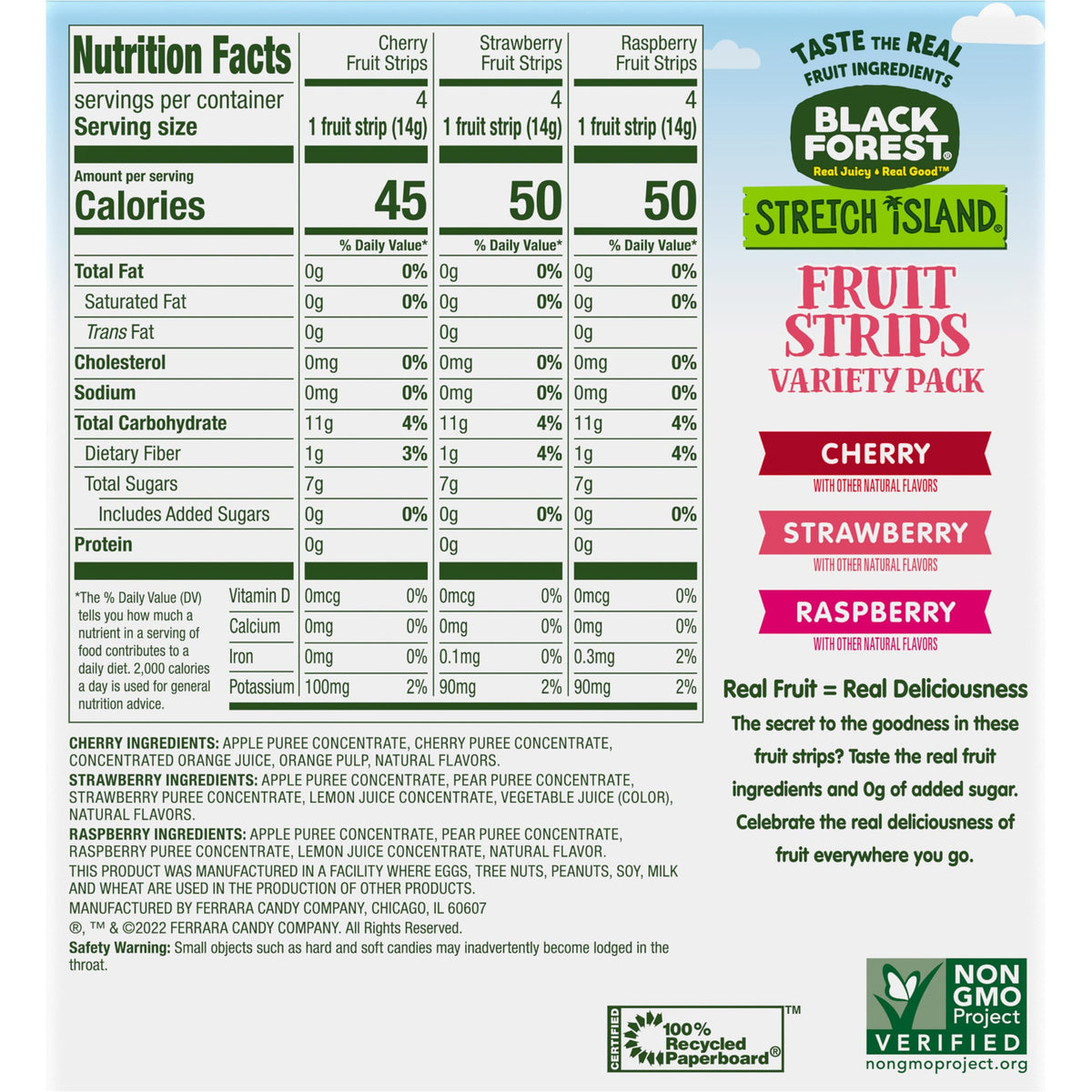 Black Forest Stretch Island Fruit Strips Variety Pack, 12 Count (Pack of 2)