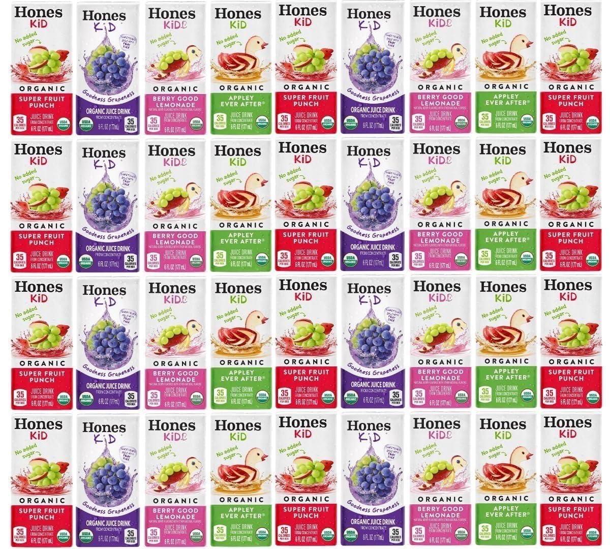 Honest Kid Organic Juice Boxes Variety Pack, Summer Drink, Kids Drink 6 fl oz, 44 Count