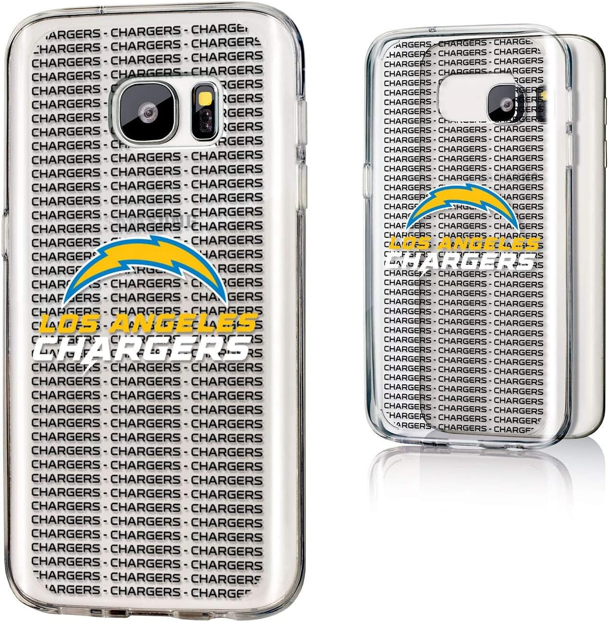 Los Angeles Chargers Galaxy Clear Text Backdrop Design Case