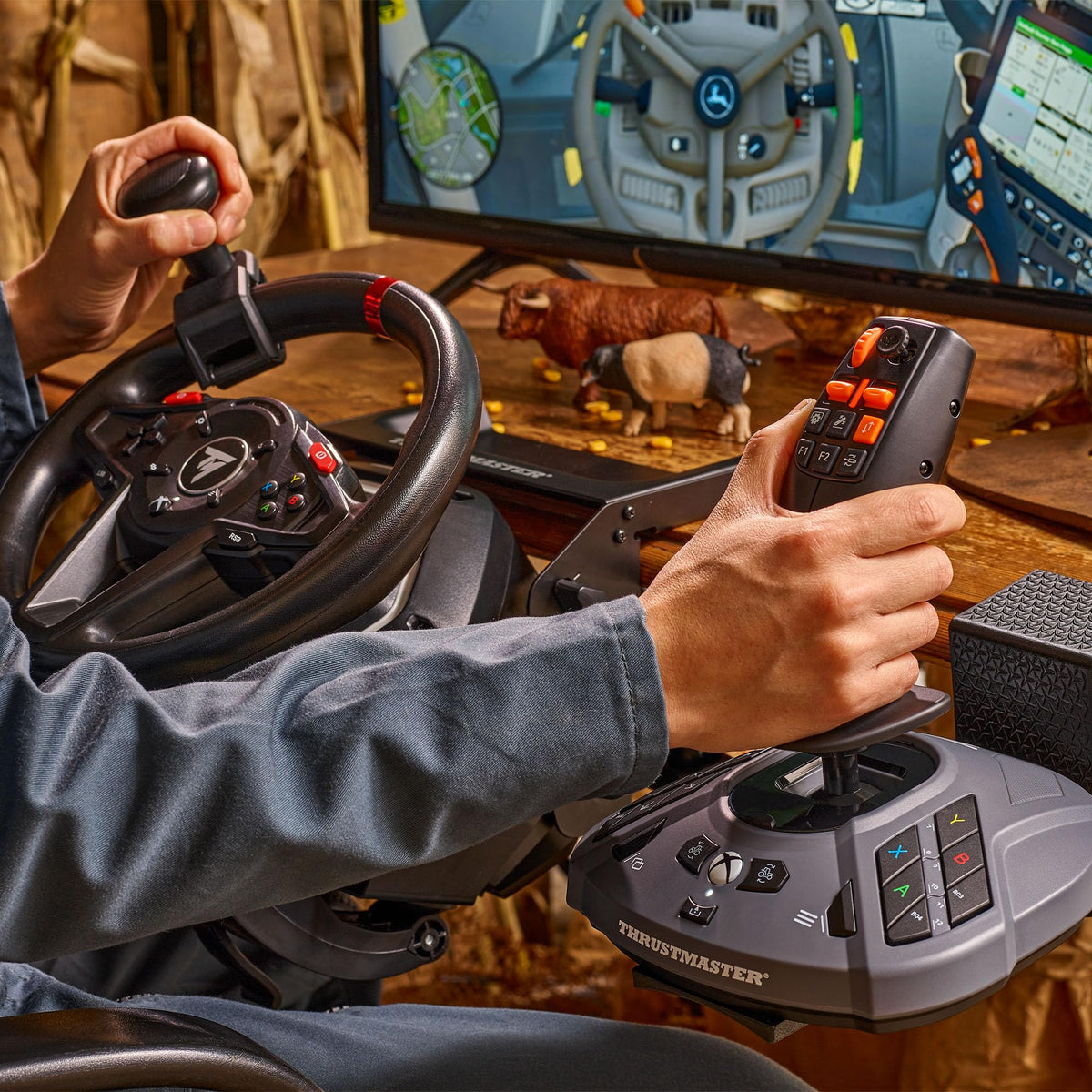 Thrustmaster SimTask FarmStick Joystick for Farming Simulator 25 on PC – Multifunctional Farming Simulator Controller with 3-Axis Precision