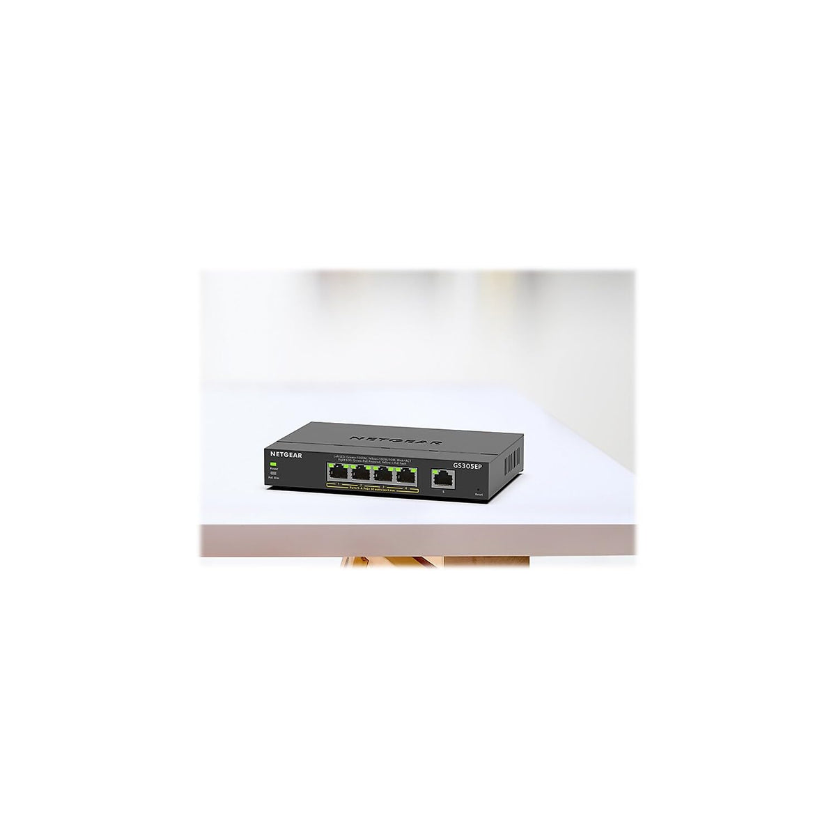 NETGEAR 5 Port PoE Gigabit Ethernet Easy Smart Managed Essentials Switch (GS305EP) - with 4 x PoE+ @ 63W, Desktop or Wall Mount
