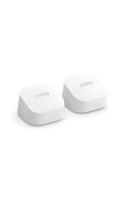 Amazon eero 6+ mesh wifi system - Supports internet plans up to a Gigabit, Coverage up to 4,500 sq. ft., Connect 75+ devices, 3-pack
