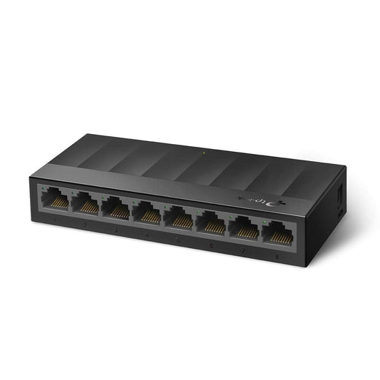 TP-Link 8 Port Gigabit Ethernet Network Switch | Plug and Play | Desktop or Wall-Mount | Plastic Case Ethernet Splitter | Fanless | Traffic Optimization | Unmanaged (TL-SG1008D),Black