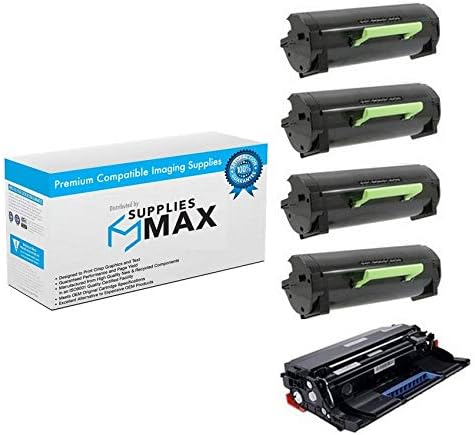 Compatible Replacement for Lexmark MS-410/MS-415/MS-510/MS-610 Series GSA Combo Pack (1-Drum/4-Toners) (NO. 501X) (50F0Z0G_1PK/50F0X0G_4PKVB)