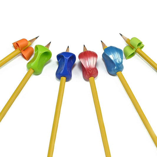 The Pencil Grip 3-Step Training Kit - Crossover Grip, Pinch Grip & Standard Pencil Grip Ergonomic Writing Aids for Kids, Students, Fine Motor Development, Assorted Colors, Pack of 3 Grips (1 per Type)