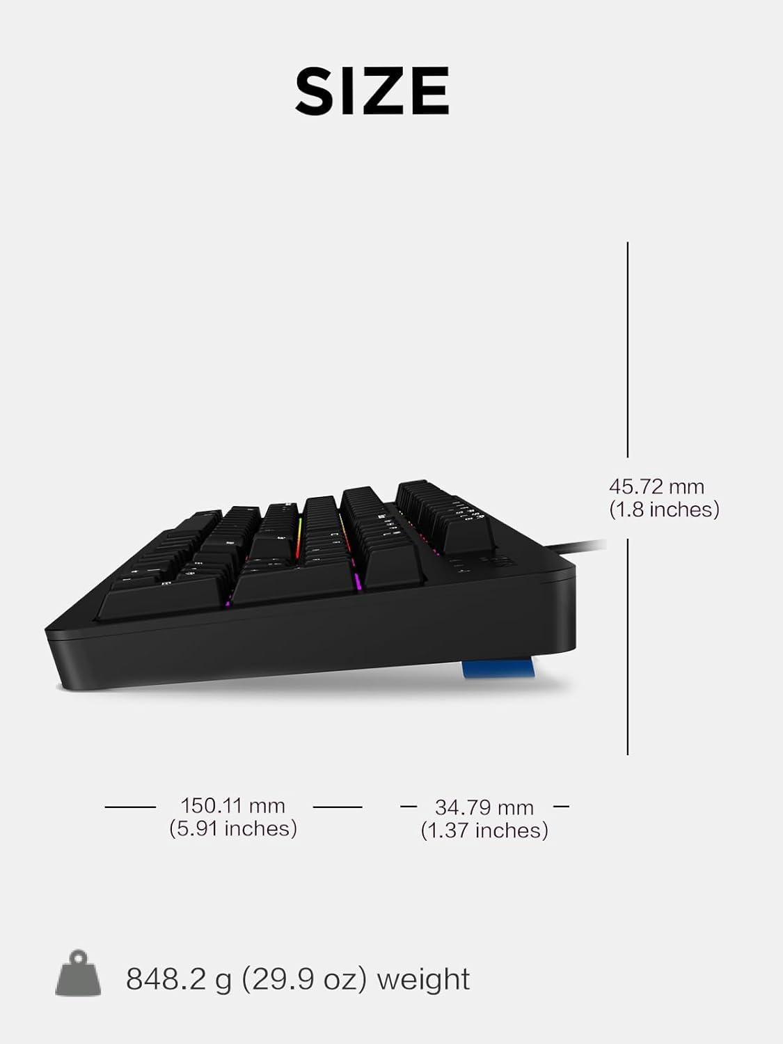 Lenovo GY40T26478 Legion K500 RGB Mechanical Gaming Keyboard, 3 ZONE Full-size Keyboard, 7 user Programmable Hot Keys; 16.8 Million Colors, 50 Million-Click Red Mechanical Keys, Detachable Palm Rest
