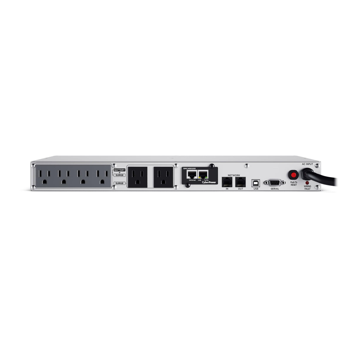 CyberPower OR500LCDRM1U Smart App LCD UPS Battery Backup and Surge Protector, 500VA/300W, 6 Outlets, AVR, 1U Rackmount, UL Certified