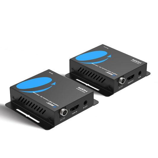 OREI 4K HDMI Over Ethernet Extender RJ45 (CAT6/CAT7) – 4K@30Hz up to 131ft / 1080p up to 230ft, Full HD POC Transmitter & Receiver with IR Loop Out (EX-230C)