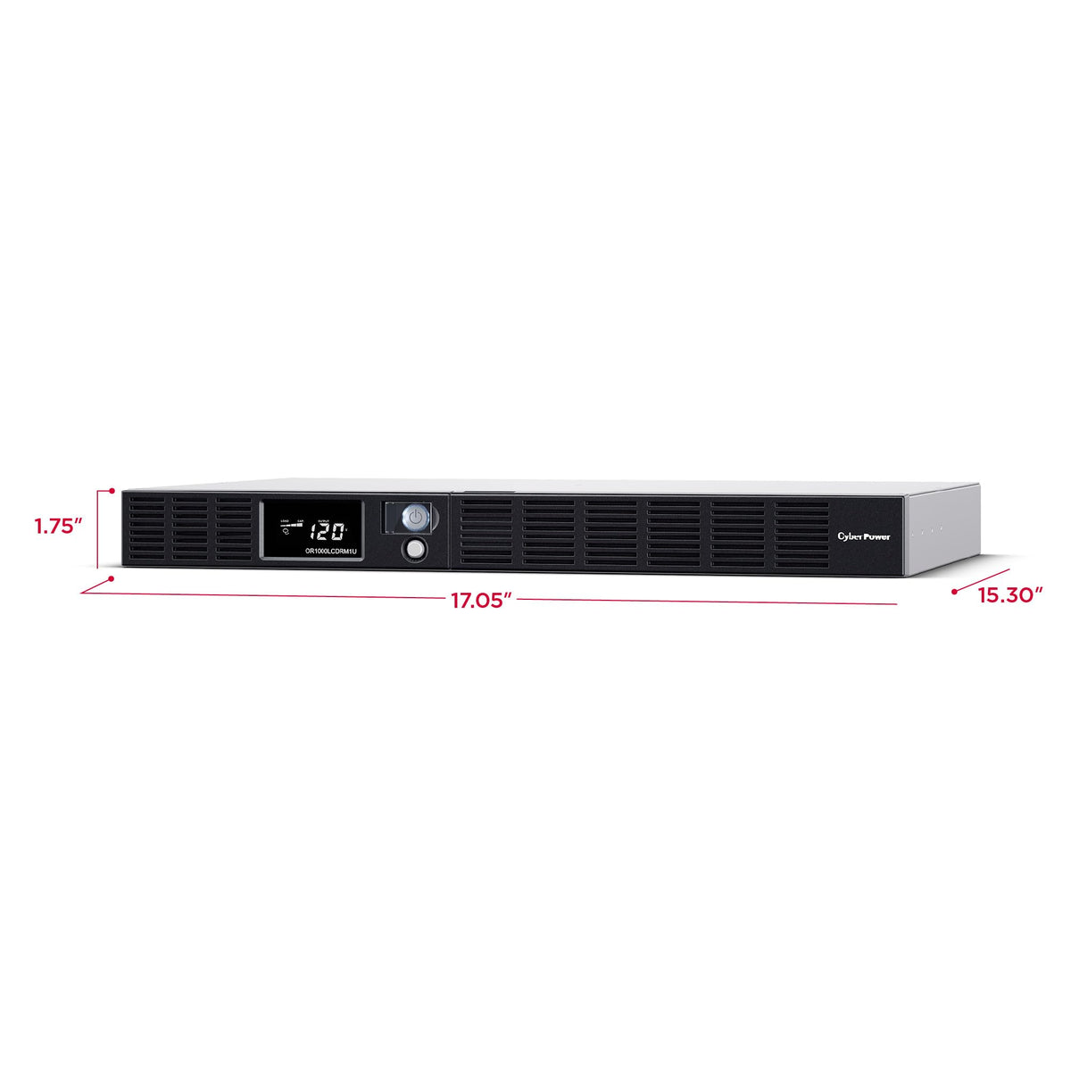 CyberPower OR500LCDRM1U Smart App LCD UPS Battery Backup and Surge Protector, 500VA/300W, 6 Outlets, AVR, 1U Rackmount, UL Certified