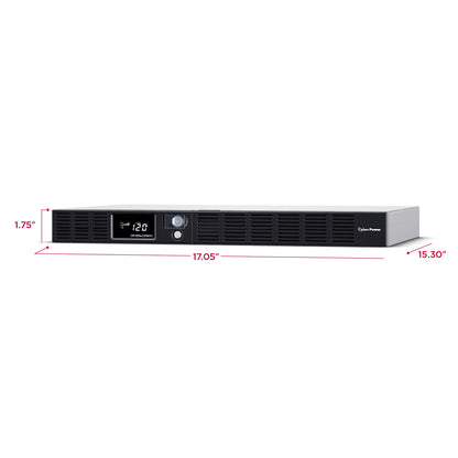 CyberPower OR500LCDRM1U Smart App LCD UPS Battery Backup and Surge Protector, 500VA/300W, 6 Outlets, AVR, 1U Rackmount, UL Certified