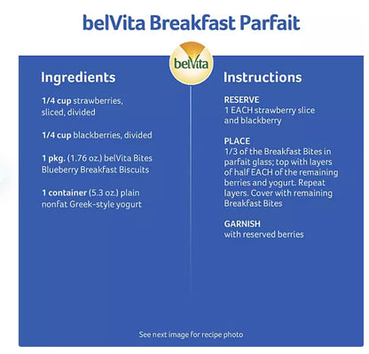 BelVita Breakfast Biscuits Variety Packs | 3 Natural Flavors - 12 Chocolate belVita Snack Packs, 12 Cinnamon Brown Snack Packs, and 12 Blueberry Snack Packs | Sameday Shipping