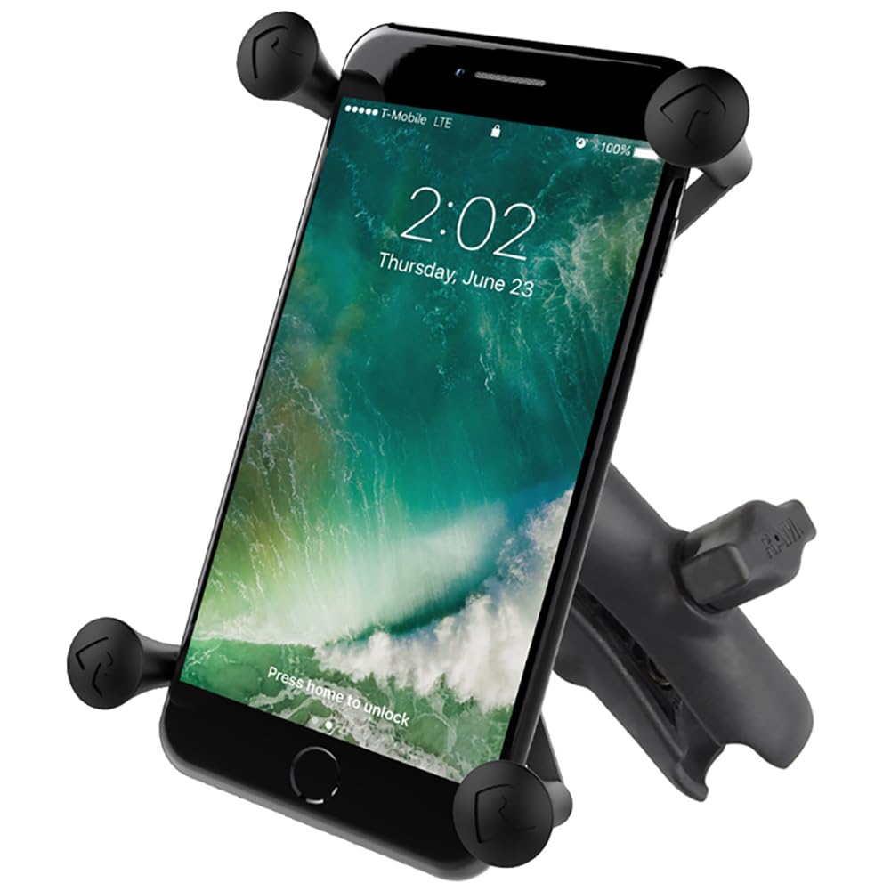 RAM MOUNTS X-Grip Small Phone Holder Mount with Medium Composite Double Socket Arm Compatible with RAM B Size 1" Ball Components RAP-HOL-UN7B-201U