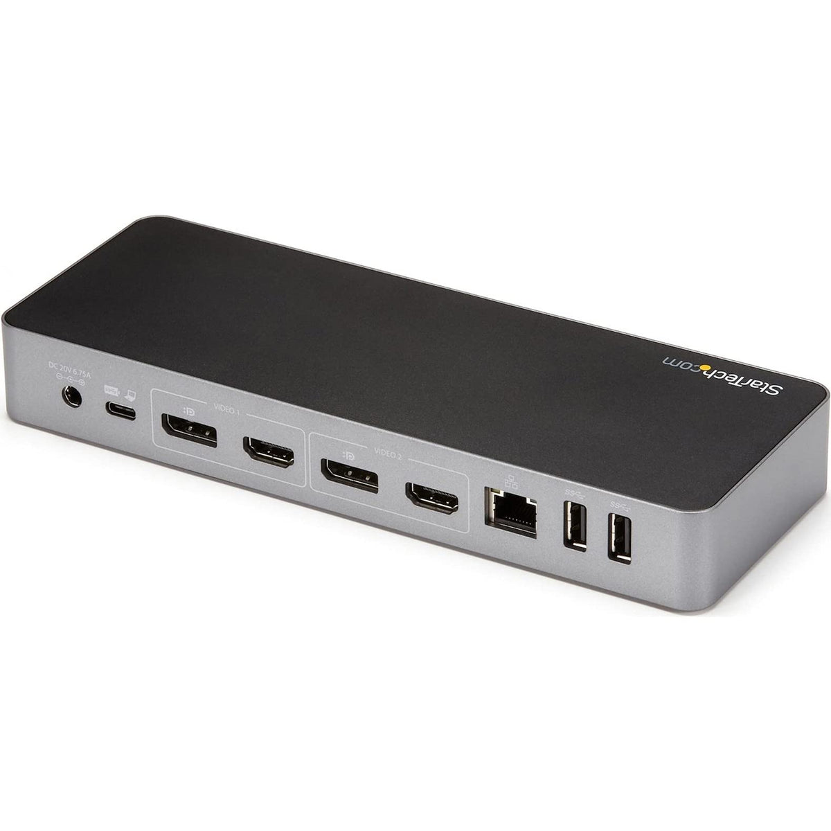 StarTech.com USB-C Triple Monitor Docking Station for MacBook Pro / Air M1 M2 M3 M4 & Windows, Universal 4K HDMI DP Dock, Thunderbolt Compatible, 100W Laptop Charging - TAA, Black, Silver