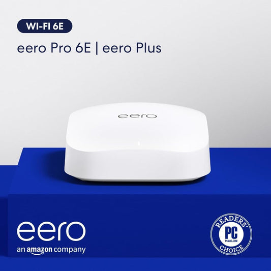 Amazon eero Pro 6E mesh wifi system - Supports internet plans up to 2.5 Gbps, Coverage up to 6,000 sq. ft., Connect 100+ devices, 3-pack