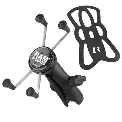 RAM MOUNTS X-Grip Small Phone Holder Mount with Medium Composite Double Socket Arm Compatible with RAM B Size 1" Ball Components RAP-HOL-UN7B-201U