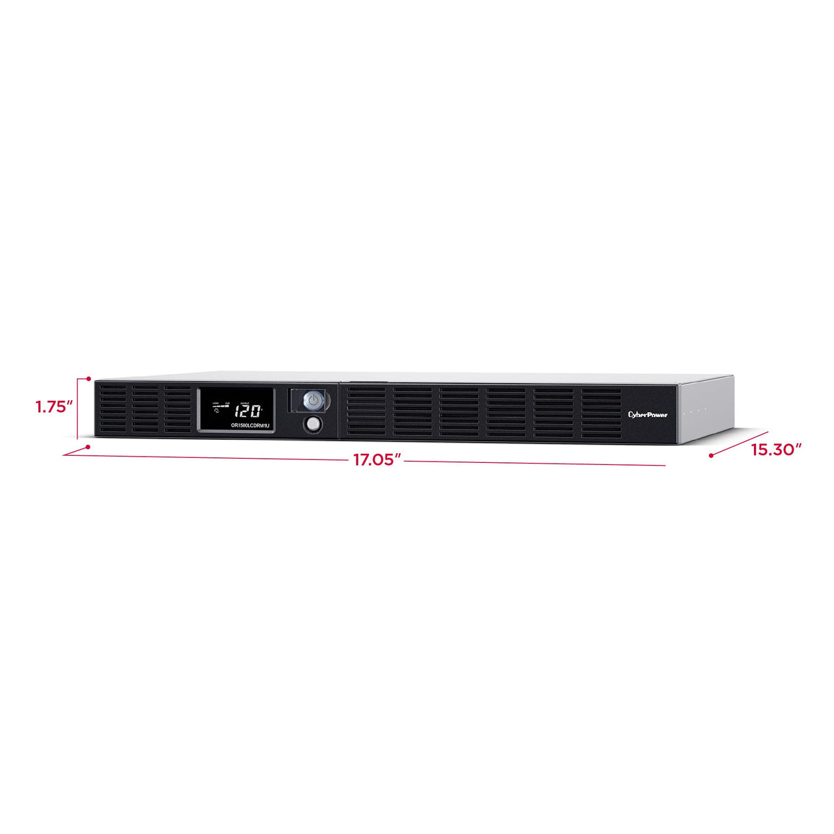 CyberPower OR500LCDRM1U Smart App LCD UPS Battery Backup and Surge Protector, 500VA/300W, 6 Outlets, AVR, 1U Rackmount, UL Certified