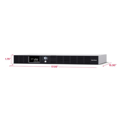 CyberPower OR500LCDRM1U Smart App LCD UPS Battery Backup and Surge Protector, 500VA/300W, 6 Outlets, AVR, 1U Rackmount, UL Certified