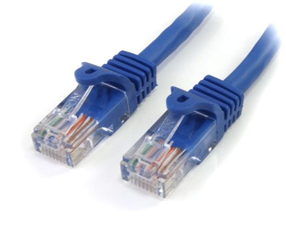 StarTech.com 3 ft. (0.9 m) Cat5e Ethernet Cable - Power Over Ethernet - Snagless - Blue - Ethernet Network Cable (RJ45PATCH3)