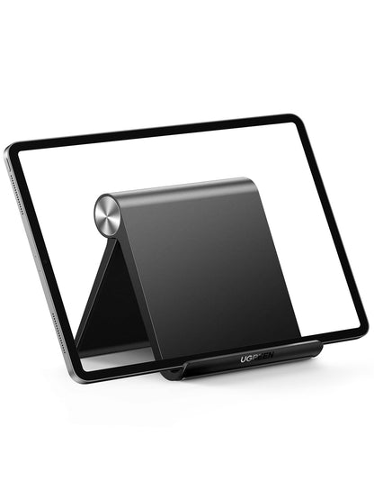 UGREEN Tablet Stand Holder Adjustable Portable Desktop Dock Office Compatible with iPad Pro 11 9.7 10.5 Air Mini 5 4 3 2 iPhone 17 16 15 14 13 12 Black