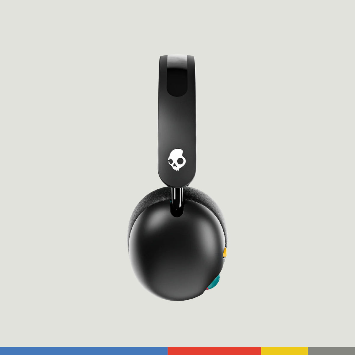 Skullcandy Grom Wireless Headphones, Volume-Limiting Audio, Comfortable Over-Ear Fit, Designed for Kids 6+, Up to 45 Hours Battery, Backup 3.5mm AUX Cable Included with Built-in Microphone - Black