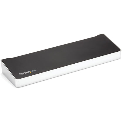 StarTech.com USB-C Triple Monitor Docking Station for MacBook Pro / Air M1 M2 M3 M4 & Windows, Universal 4K HDMI DP Dock, Thunderbolt Compatible, 100W Laptop Charging - TAA, Black, Silver