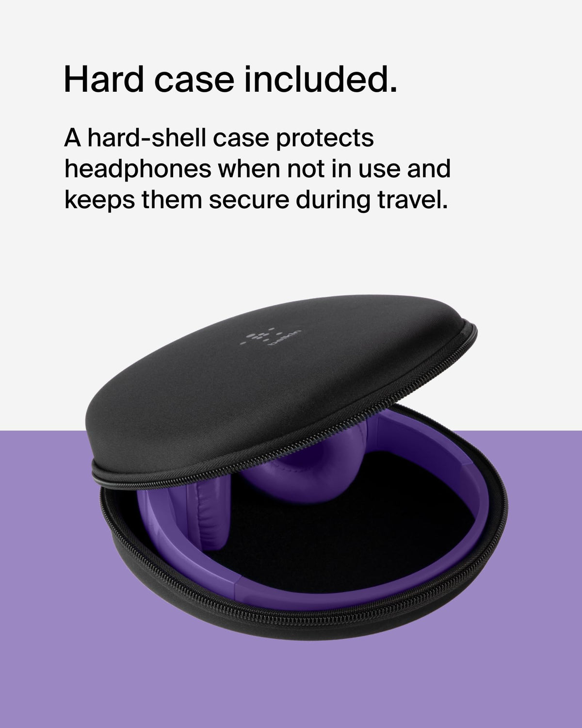 Belkin SoundForm Mini - Wireless Bluetooth Kids Headphones, 30H Battery, 85dB Safe Volume Limit, Built-in Microphone - Toddler On-Ear Earphones for iPhone, iPad - Ideal for School - Blue w/Case