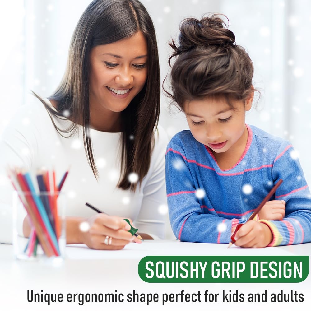 The Pencil Grip Original Pencil Grippers 6 Pcs, Improves Kids Handwriting, Ergonomic Pen Holder for Righties & Lefties, Ideal for Kids, Toddlers, Adults, Writing Tool with Finger Cushion