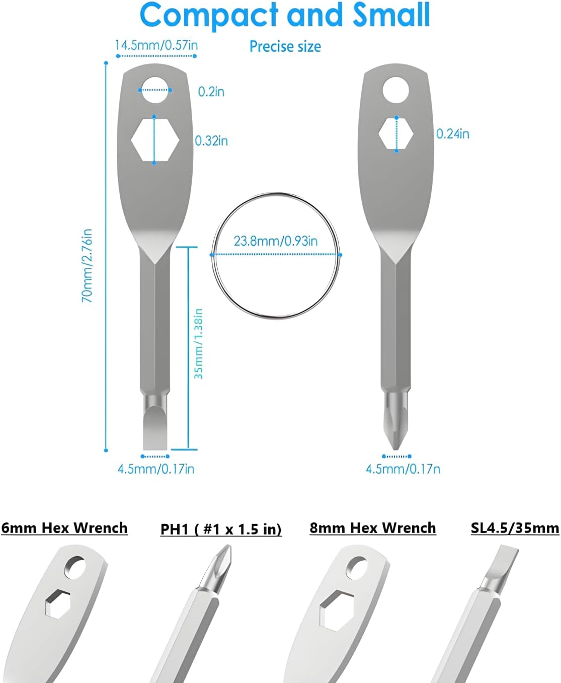 Gifts for men, Father's Day gifts 4-in-1 Pocket Screwdriver Keychain Tools, Mens for Dad Husband Boyfriends Cool Gadgets (Upgraded Style - White)