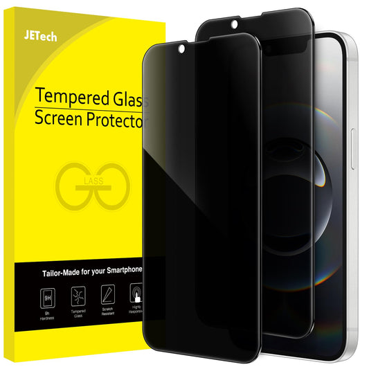 JETech Privacy Screen Protector for iPhone 15 6.1-Inch, Anti-Spy Tempered Glass Film with Easy Installation Tool, 2-Pack