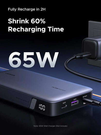 UGREEN Power Bank 25,000mAh 145W Laptop Portable Charger, Nexode 3-Port USB C PD Battery Pack, for MacBook Pro/Air, Dell XPS, iPhone 17/16/15/14, Galaxy S26 Steam Deck, iPad, and More