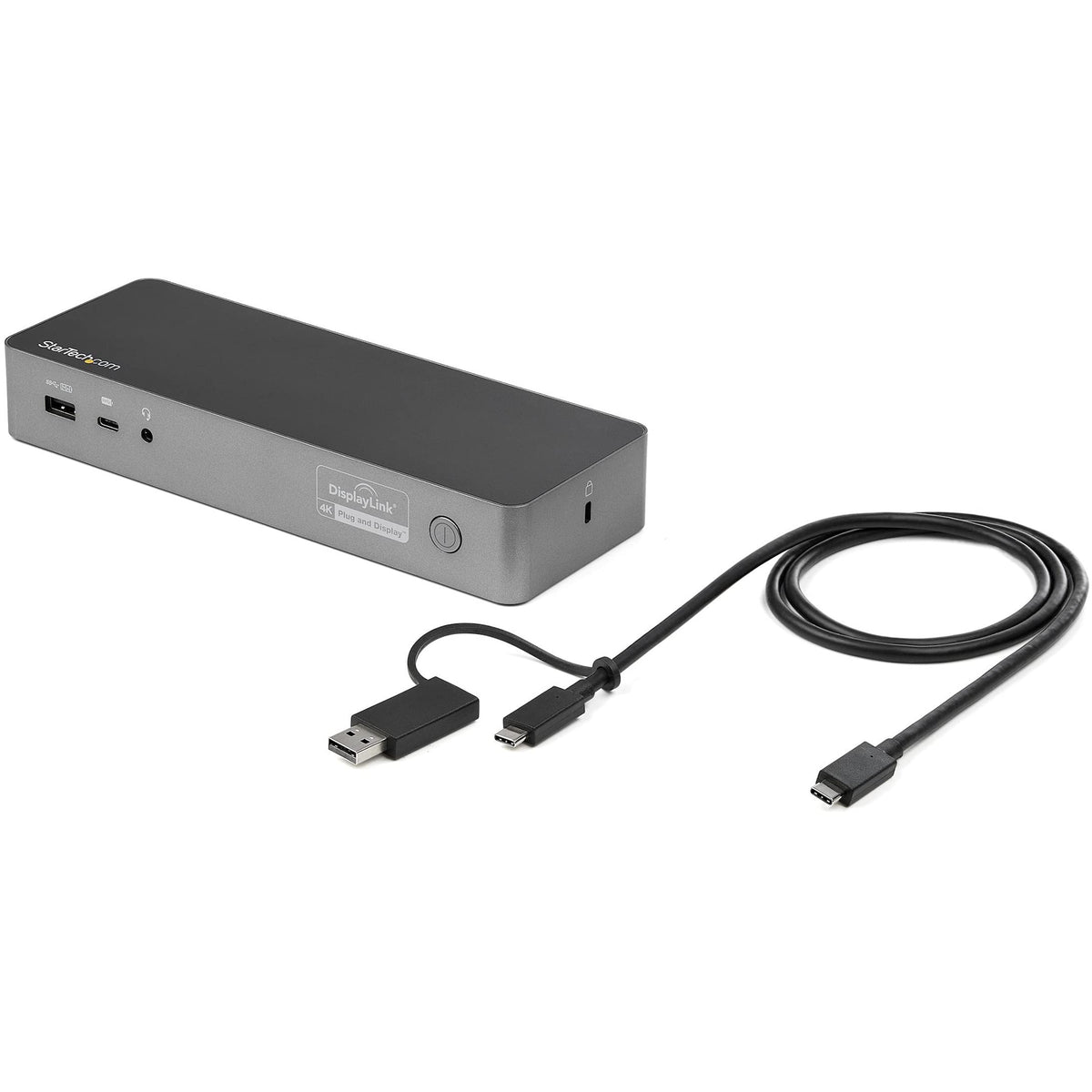 StarTech.com USB-C Triple Monitor Docking Station for MacBook Pro / Air M1 M2 M3 M4 & Windows, Universal 4K HDMI DP Dock, Thunderbolt Compatible, 100W Laptop Charging - TAA, Black, Silver