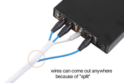 Alex Tech 10ft - 1/2 inch Cord Protector Wire Loom Tubing Cable Sleeve Split Sleeving For USB Cable Power Cord Audio Video Cable – Protect Cat From Chewing - Black