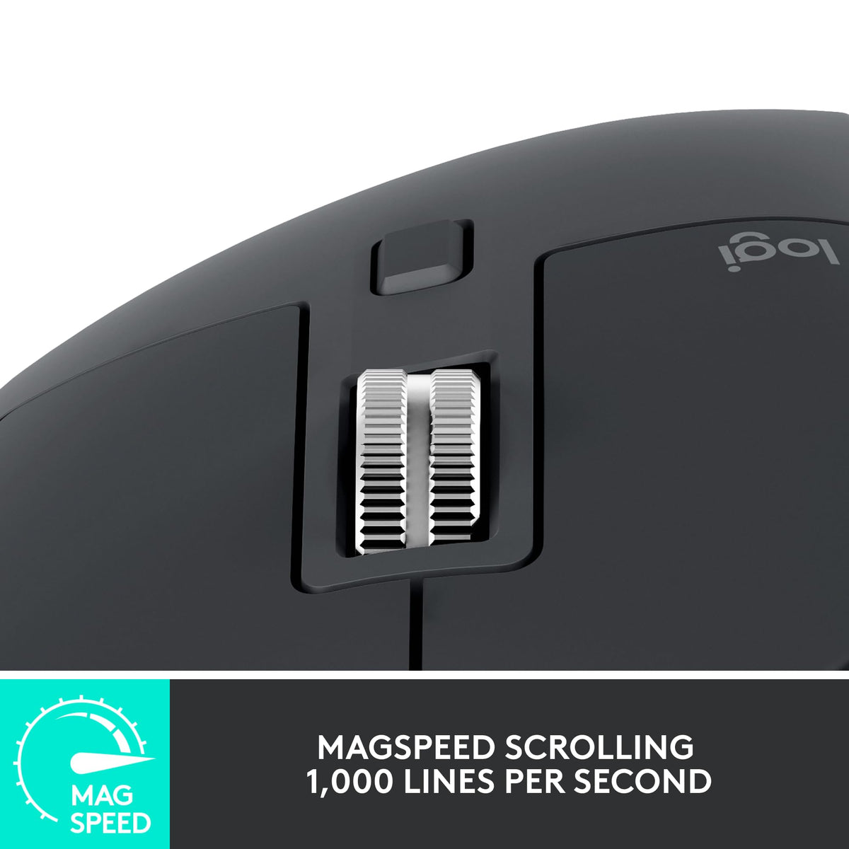 Logitech MX Master 3S Wireless Mouse Standard Edition with Logi Bolt USB Receiver, Ultra-Fast Scrolling, Ergo, 8K DPI, Track on Glass, Quiet Clicks, USB-C, Bluetooth, Windows, Linux, Chrome - Graphite